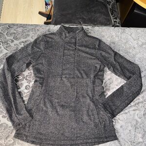 Kyodan womens black & Gray Quarter-Zip Pullover athletic yoga running sweater M